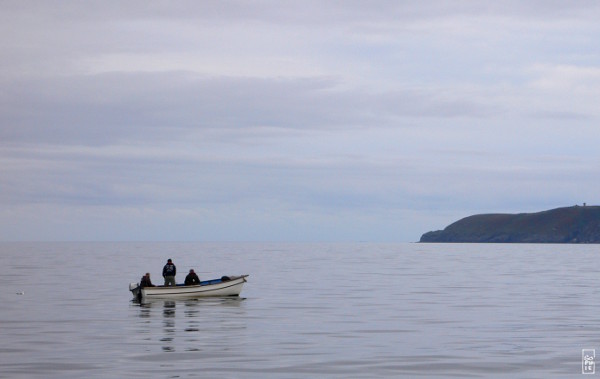 Fishing on a flat sea - Pêcheurs sur une mer plate